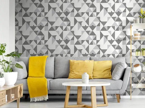 tapet gri model geometric