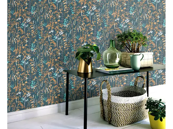 tapet hol albastr inchis cu crengi maro