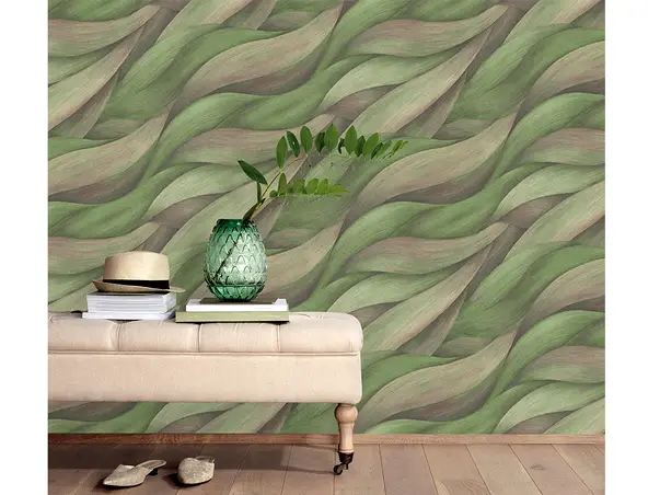 tapet hol in nuante de verde si mov