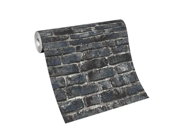 tapet imitatie caramida gri inchis 