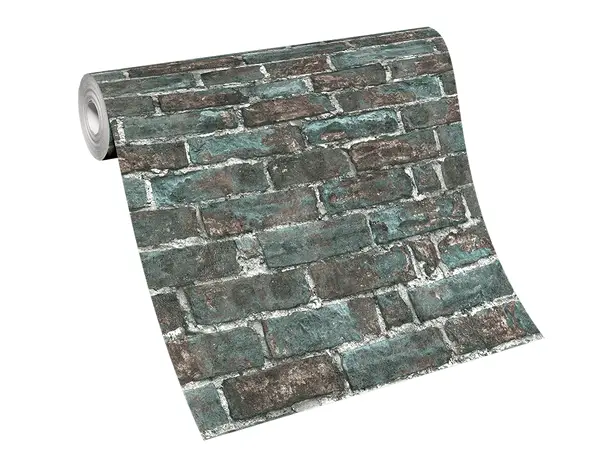 tapet imitatie caramida gri verzui