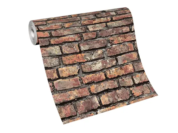 tapet imitatie caramida maro