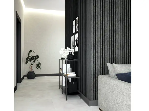 tapet imitatie riflaje din lemn negru marburg