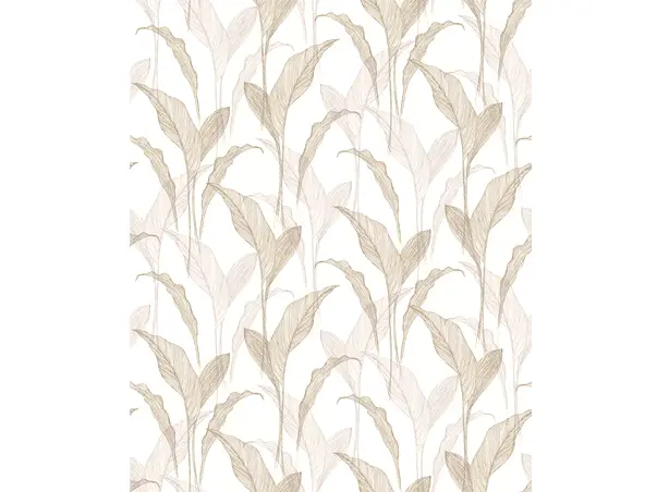 tapet ivoire cu frunze bej si gri