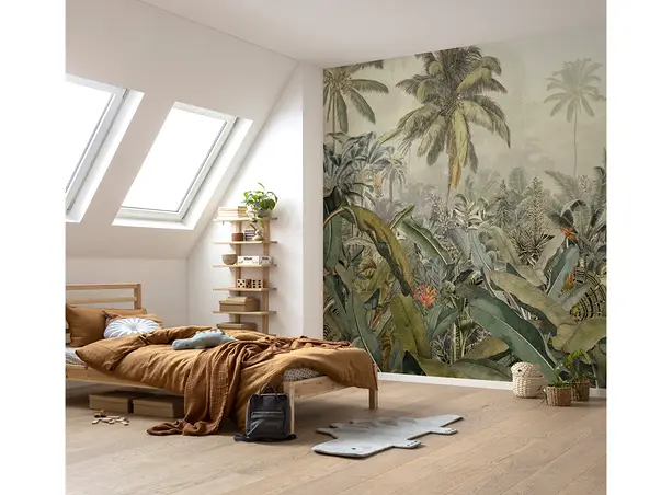 tapet jungla decor dormitor adolescent