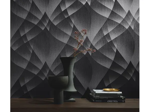 tapet living 3d gri inchis