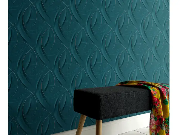 tapet living albastru