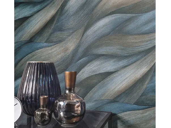 tapet living albastru