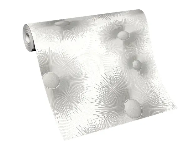 tapet living argintiu