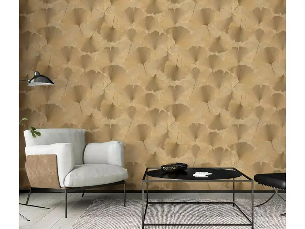 tapet living bej auriu