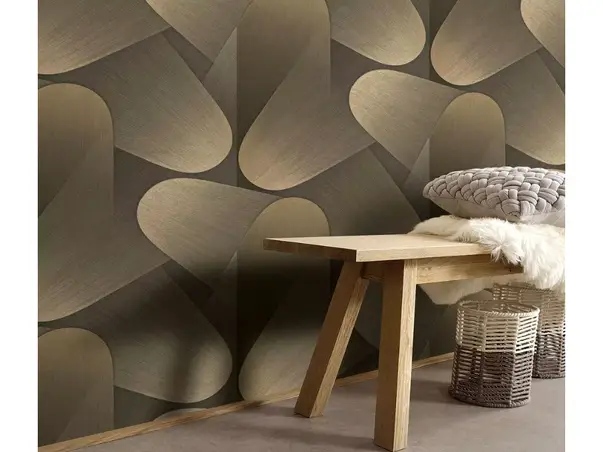 tapet living bej metalic