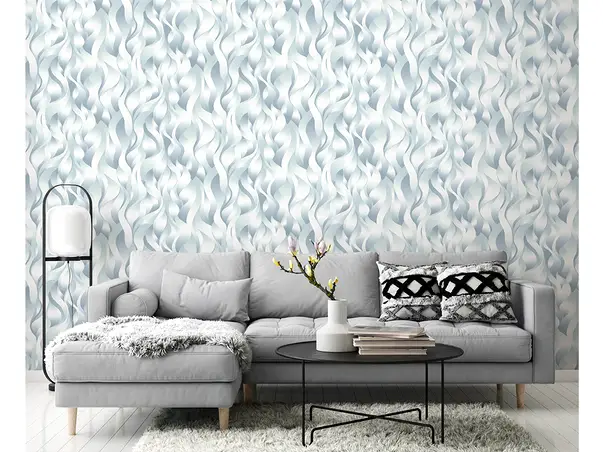 tapet living bleu vernil