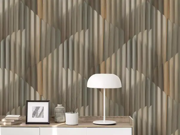 tapet living cu dungi 3d