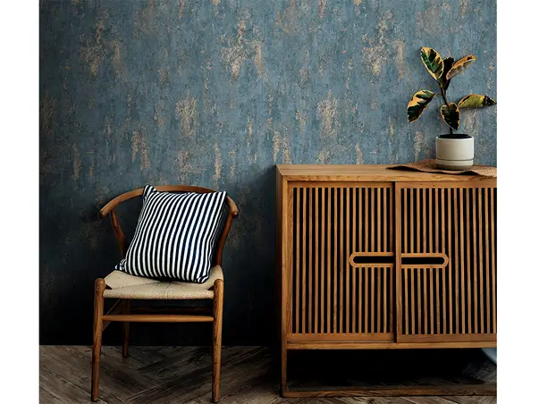 tapet living decorativa albastra