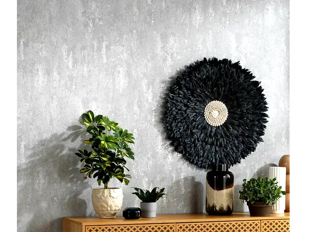 tapet living decorativa gri deschis