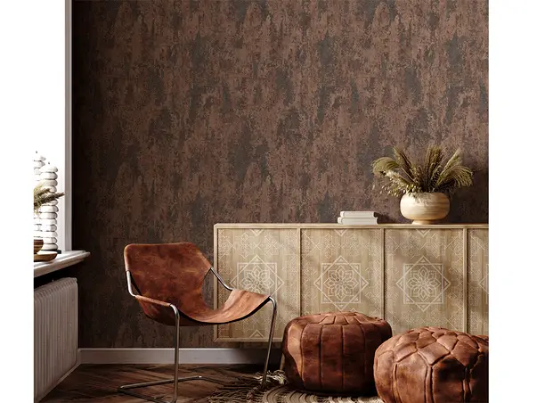 tapet living decorativa maro