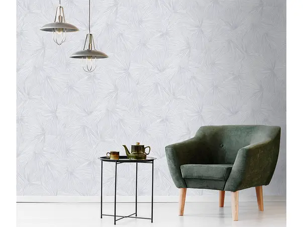 tapet living elegant argintiu metalic