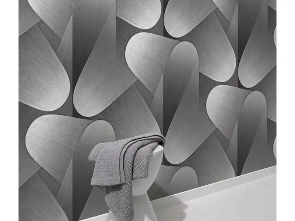 tapet living gri metalic