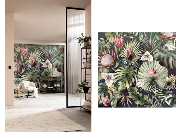 tapet living komar frunze exotice