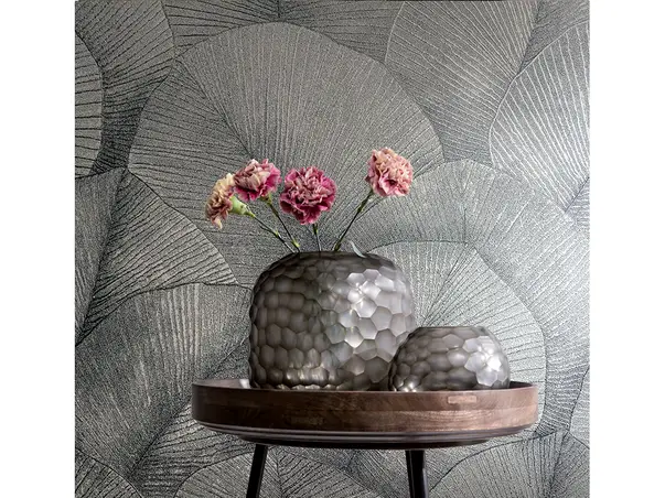 tapet living model elegant metalic argintiu