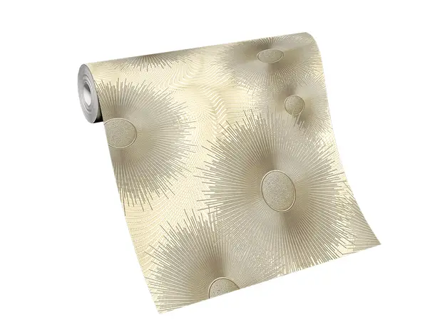 tapet living rozete aurii