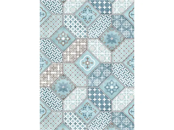 tapet model faianta albastra