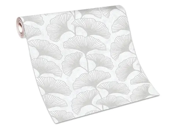 tapet modern alb cu model argintiu carat 1006431