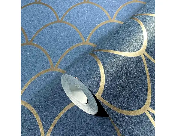 tapet modern albastru inchis cu sclipici marburg new spirit 32723