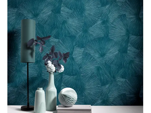 tapet modern albastru metalic