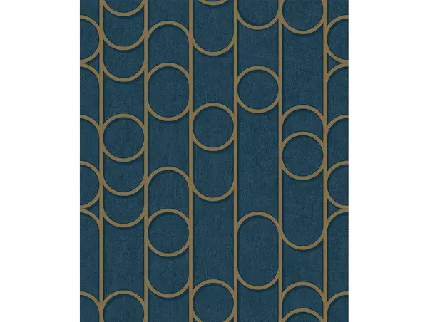 tapet modern albastru ugepa model geometric auriu galactik m24001