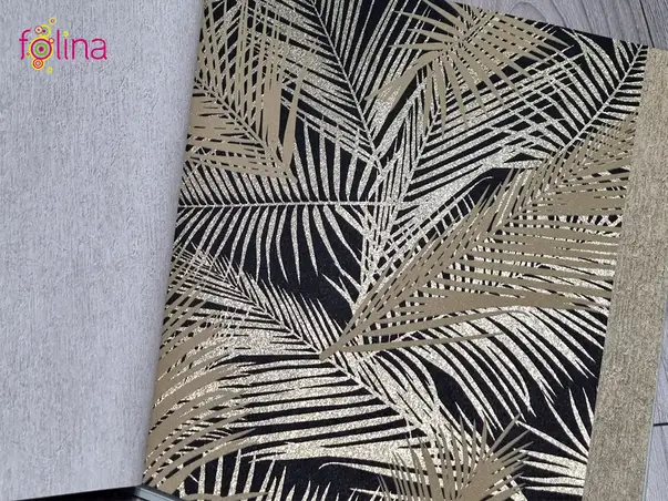 tapet modern cu detalii aurii metalice