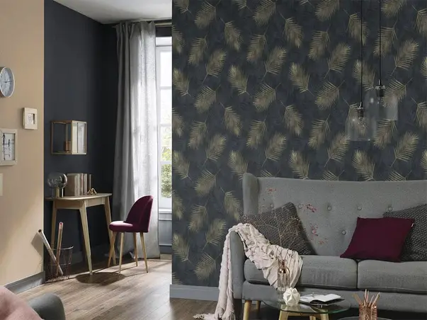 tapet modern cu model frunze