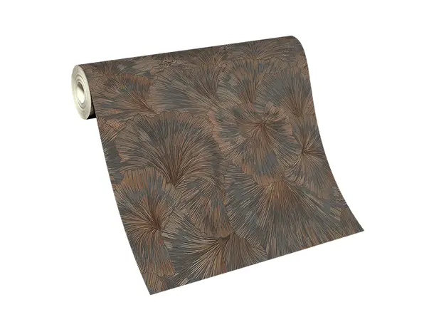 tapet modern gri maro cu flori stilizate