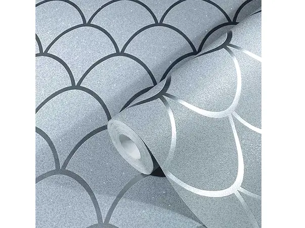tapet modern gri verzui cu sclipici marburg 32718