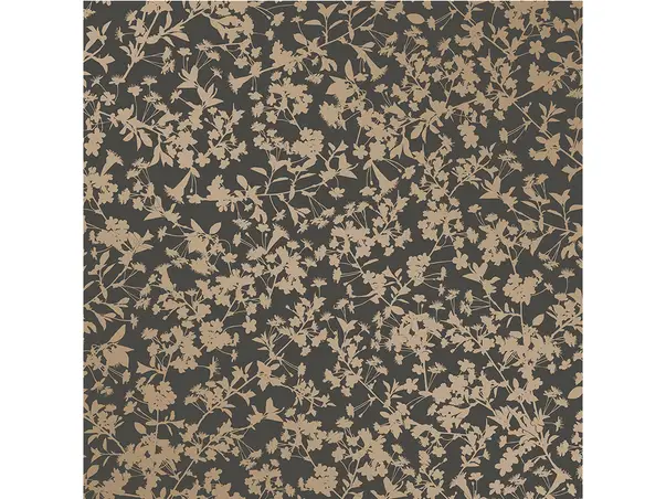 tapet negru cu flori aurii