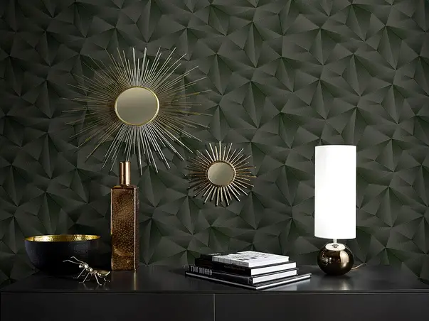 tapet negru model geometric