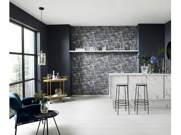 tapet piatra gri inchis erismann