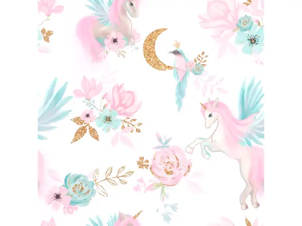 tapet roz cu unicorni