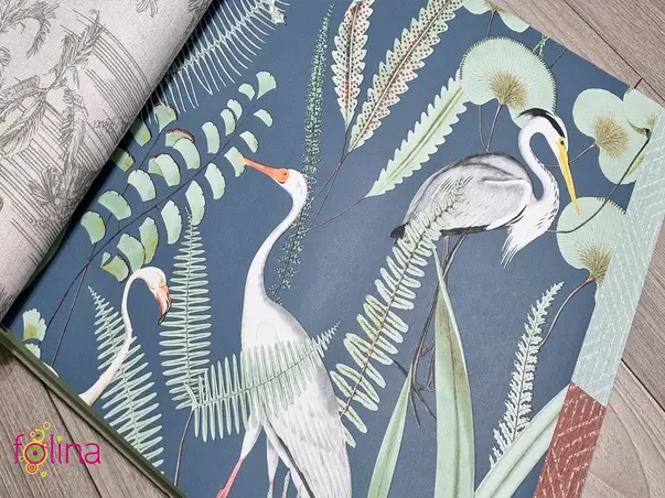 tapet ugepa albastru cu pasari