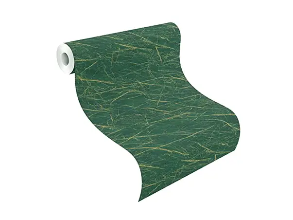 tapet verde cu detalii aurii rasch factory 428940