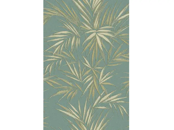 tapet verde menta cu model frunze bej sirpi 24604