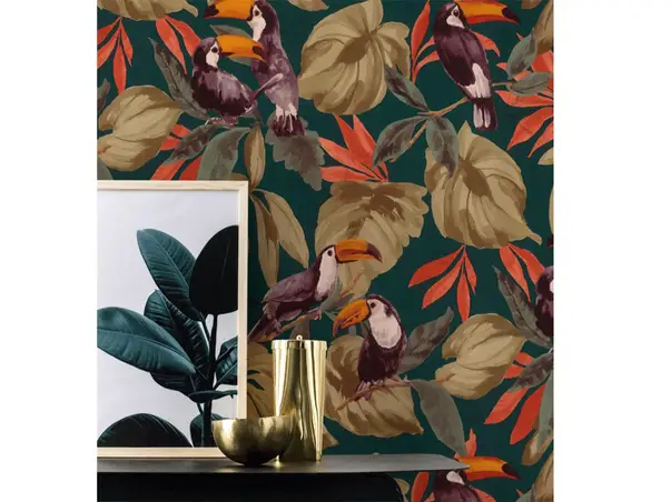 tapet vlies rasch pasari tropicale