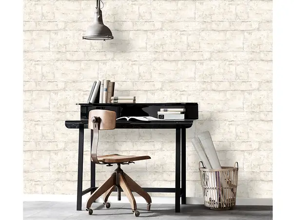 tapet zid piatra ivoire