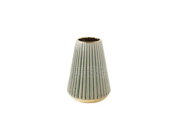 vaza ceramica cu detalii aurii 19 cm inaltime