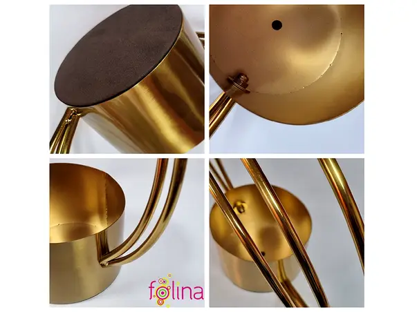 vaza decorativa aurie cu cercuri atasate