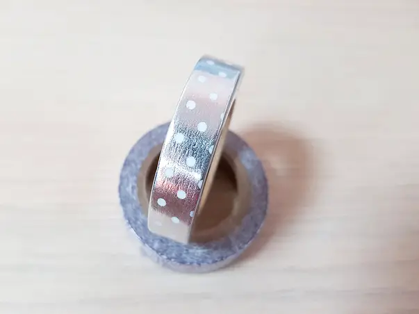 washi tape argintie cu puncte albe