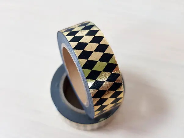 washi tape arlechin auriu