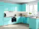 autocolant mobila bucatarie bleu pastel lucios