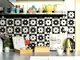 autocolant perete model retro cu flori alb negru folina rola 67x200 cm s00