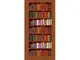 autocolant usa si perete cu model biblioteca din lemn si carti colorate